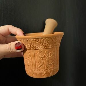Clay Mortar and Pestle